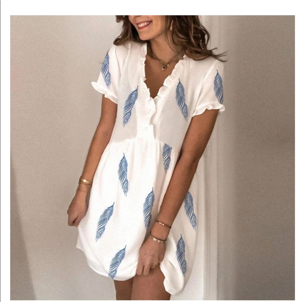 Feather Print Dress